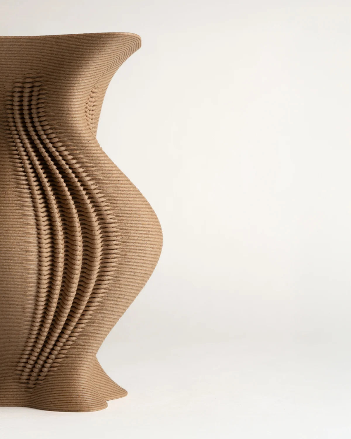 Parametric Vase, 3D Print, organic design, wood look 20cm