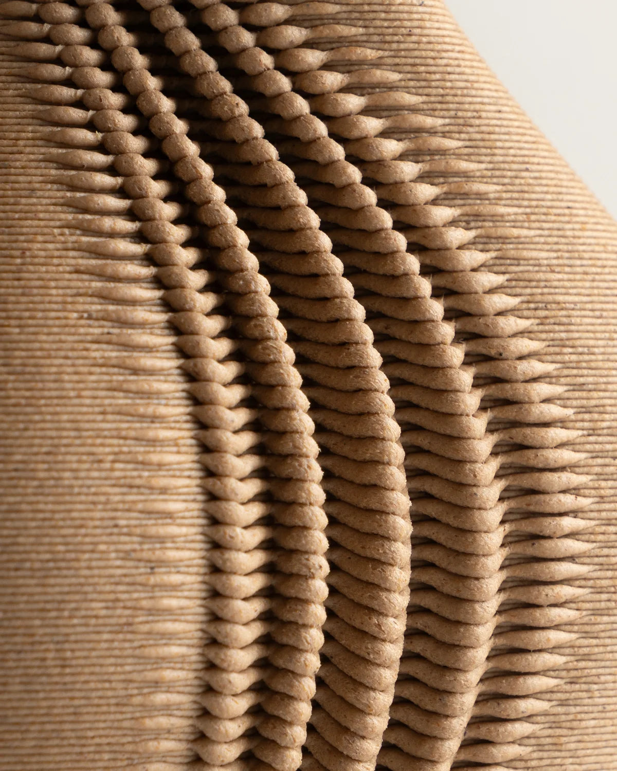 Parametric Vase, 3D Print, organic design, wood look 20cm