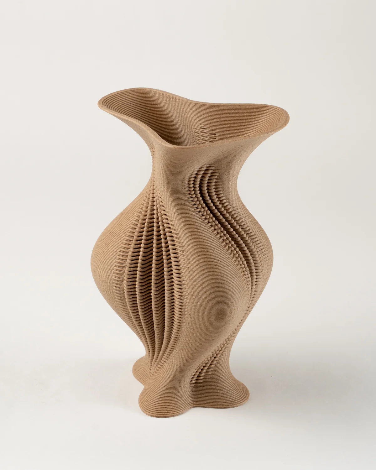 Parametric Vase, 3D Print, organic design, wood look 20cm