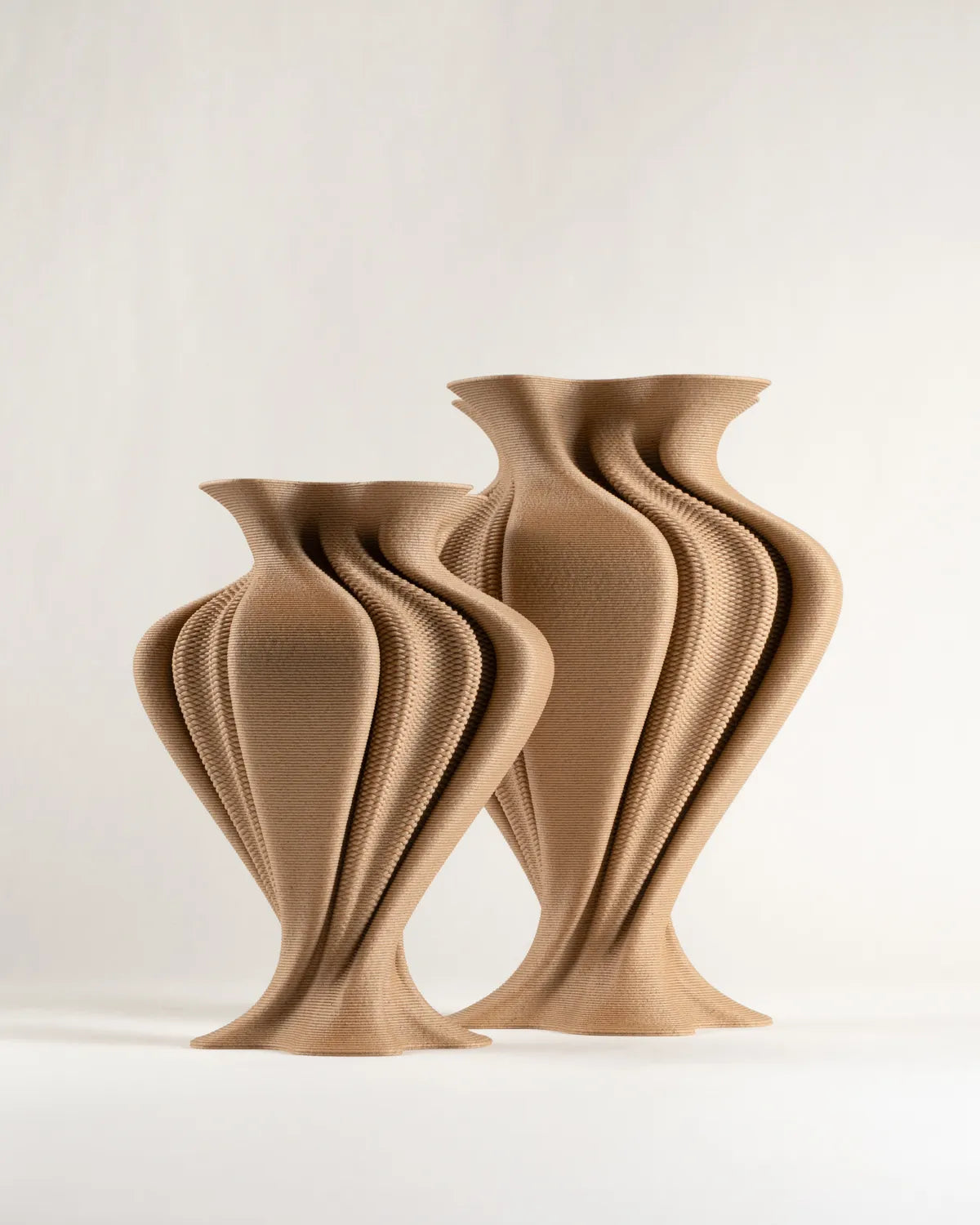 Parametric Vase, 3D Print, organic design, wood look 20cm