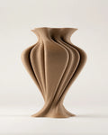 Parametric Vase, 3D Print, organic design, wood look 20cm