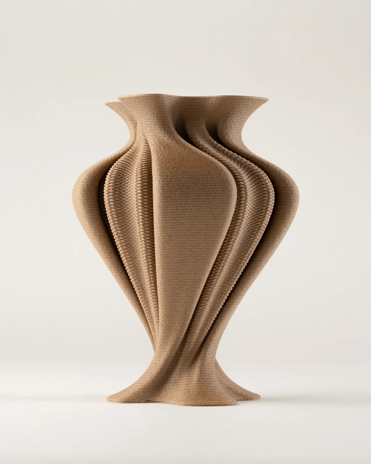 Parametric Vase, 3D Print, organic design, wood look 20cm