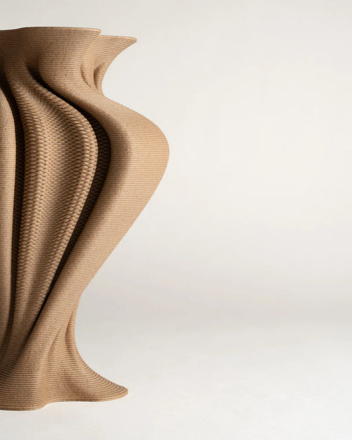 Parametric Vase, 3D Print, organic design, wood look 20cm