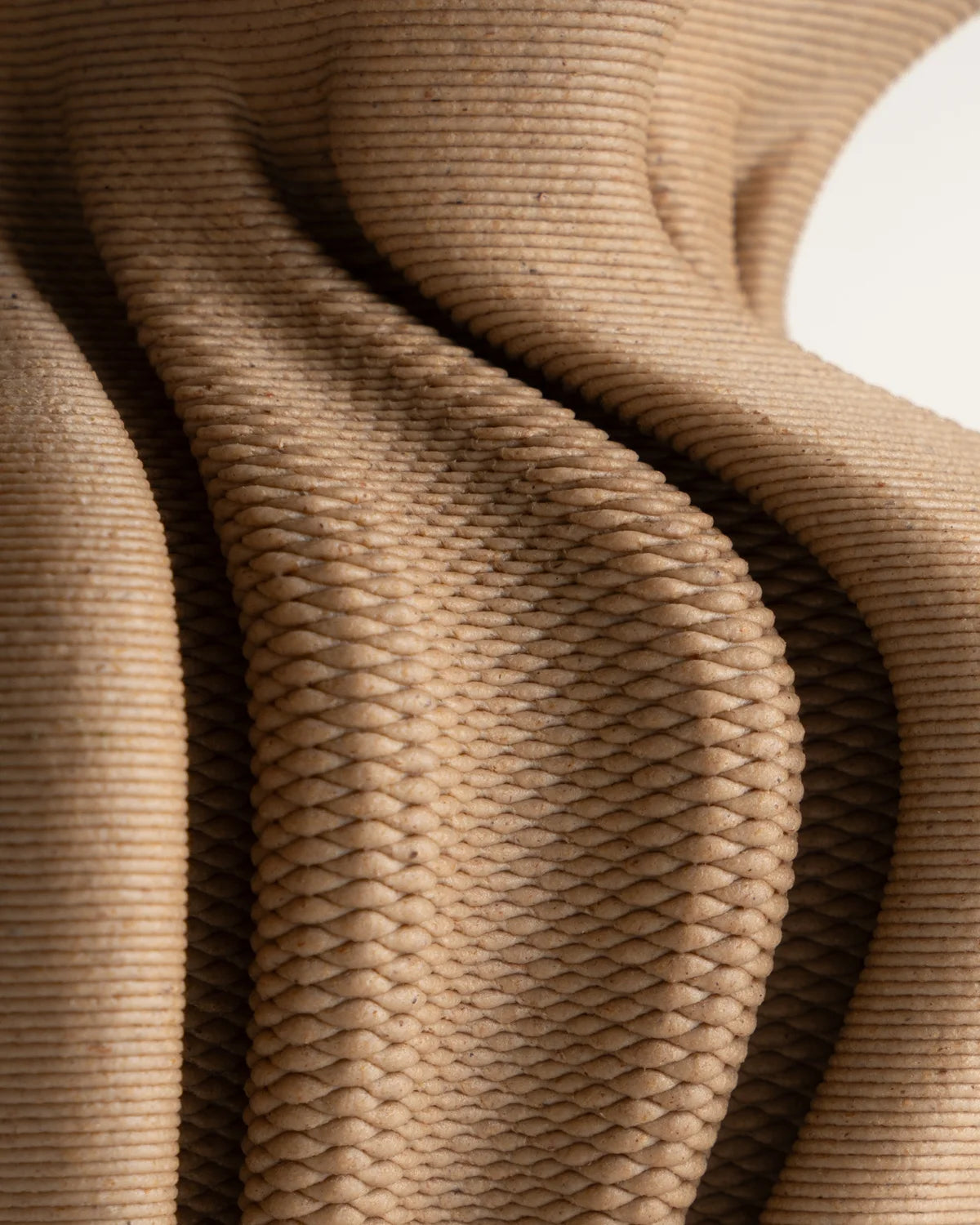 Parametric Vase, 3D Print, organic design, wood look 20cm