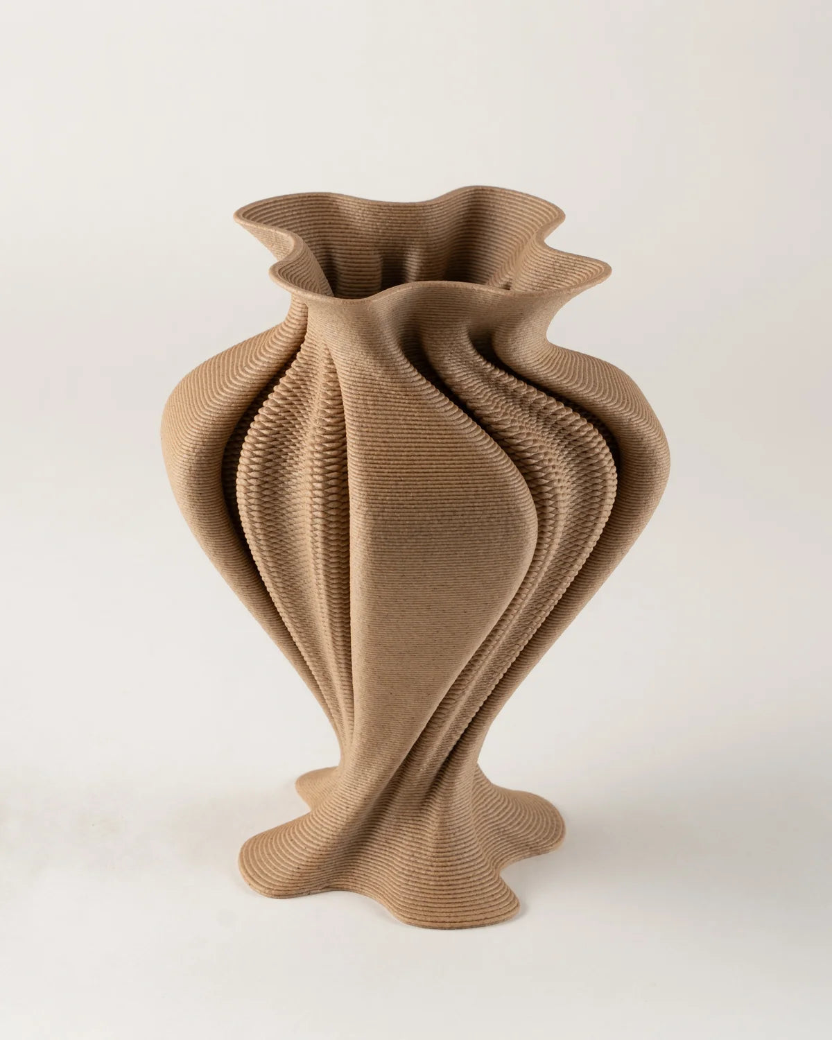 Parametric Vase, 3D Print, organic design, wood look 20cm