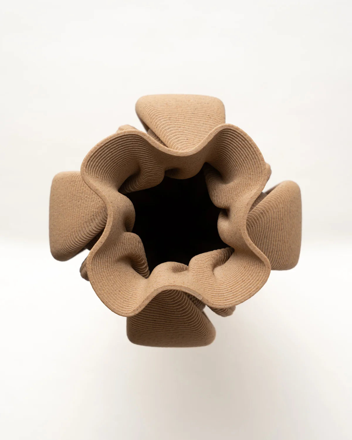 Parametric Vase, 3D Print, organic design, wood look 20cm