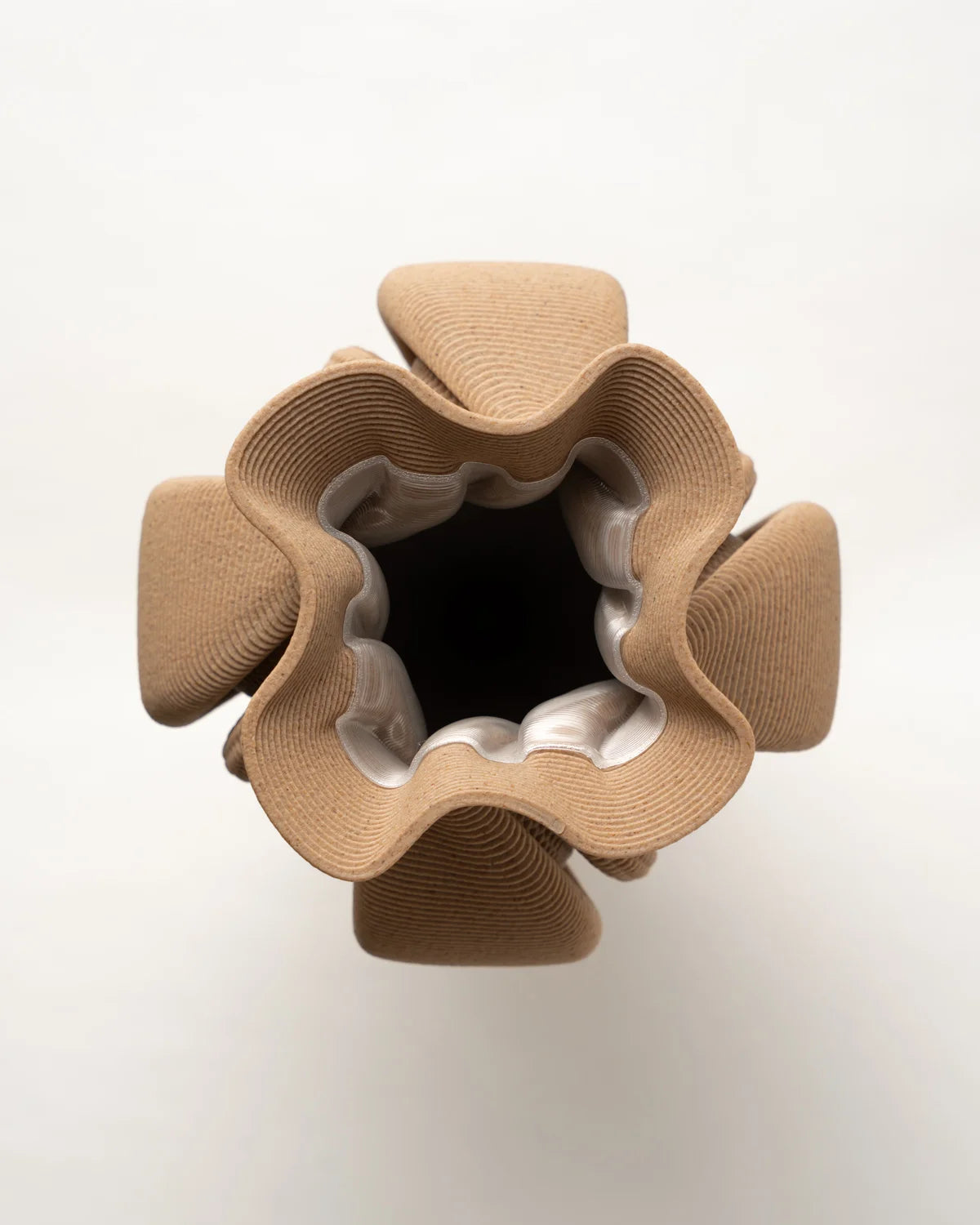 Parametric Vase, 3D Print, organic design, wood look 20cm