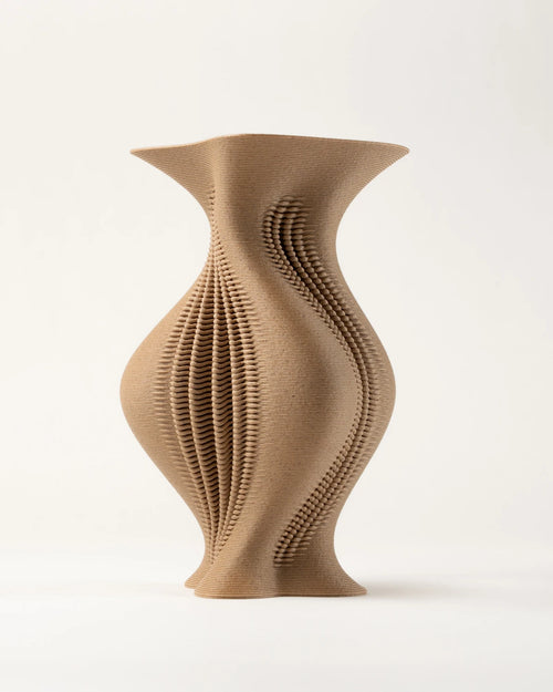 Parametric Vase, 3D Print, organic design, wood look 20cm
