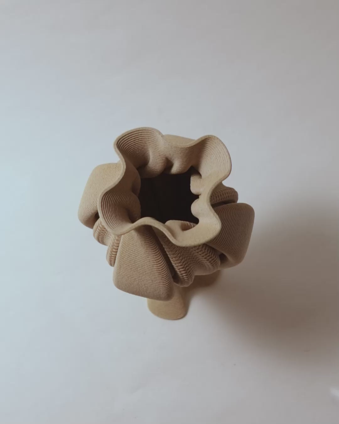 Parametric Vase, 3D Print, organic design, wood look 20cm